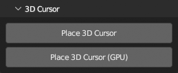 3D Cursor Tools Panel